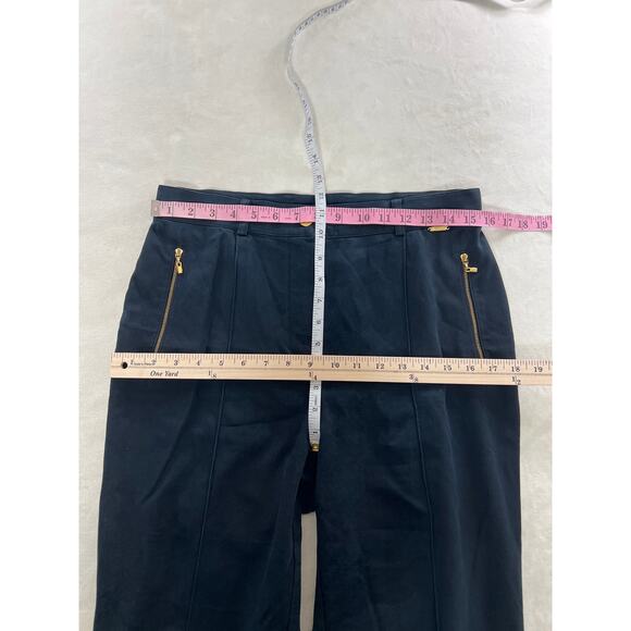 St. John Sport by Marie Gray Black Cargo Gold Zipper Straight Leg Pant size 8 - Picture 6 of 7